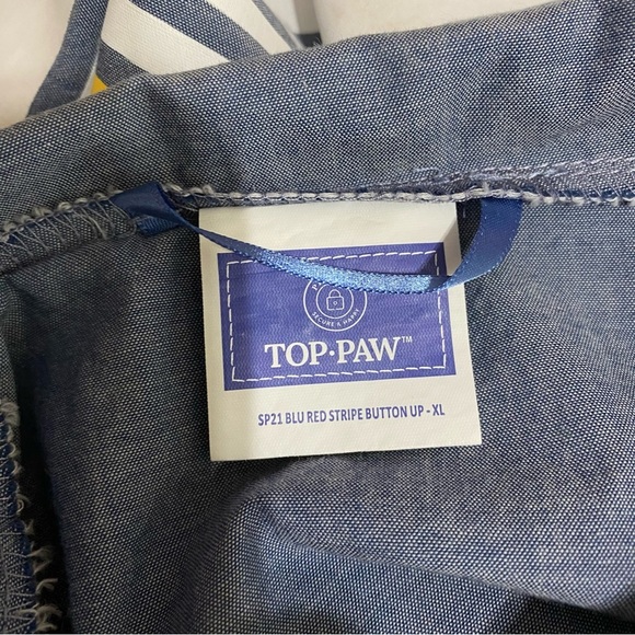 Top Paw Blue ,Red & Yello Striped Doggy Camp Shirt- X-Large - Picture 6 of 7